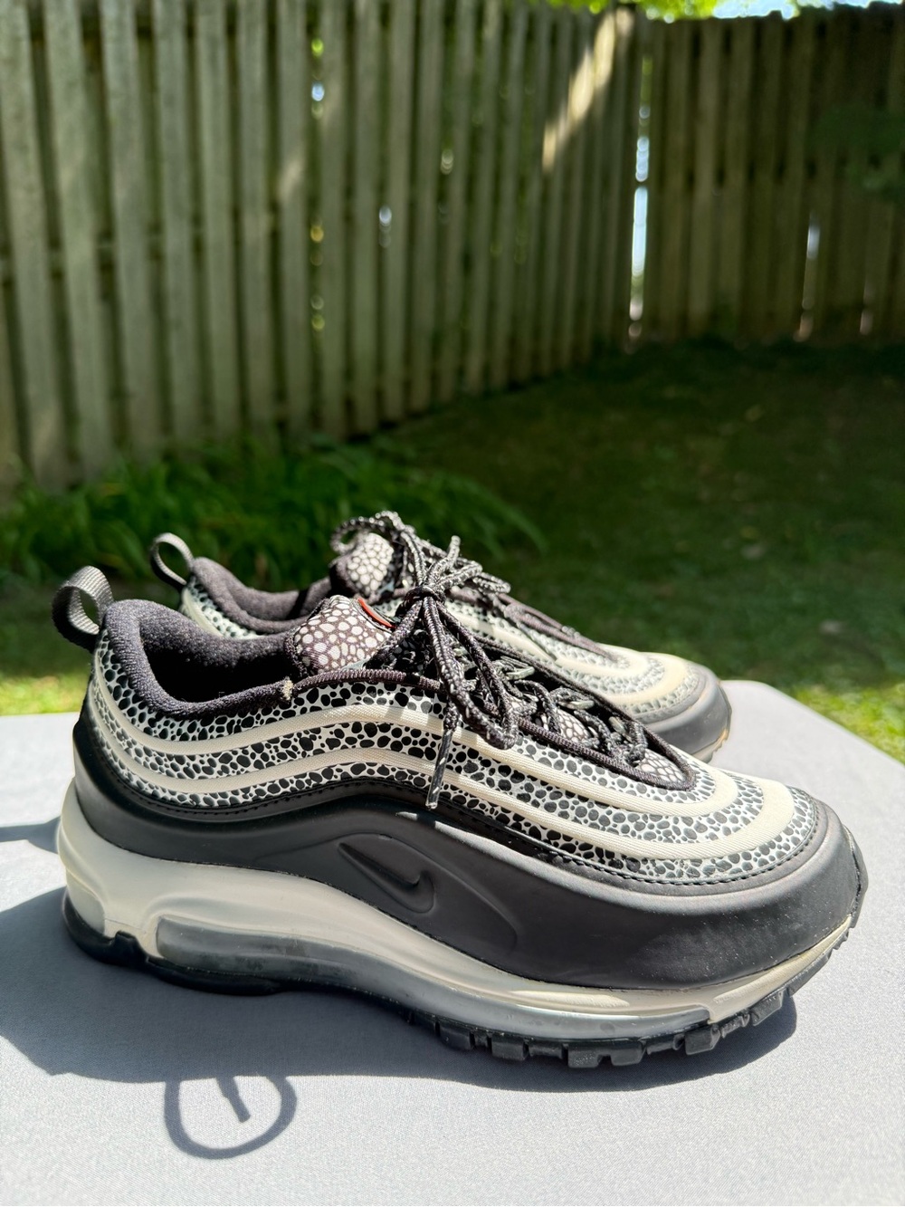 Nike Women's Air Max 97 Black and White Patterned Sneakers